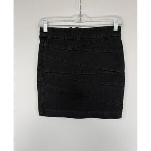 BLANKNYC Black Washed Denim Bandage Mini Skirt Size 26 Retro Stretch Grunge
Rock
